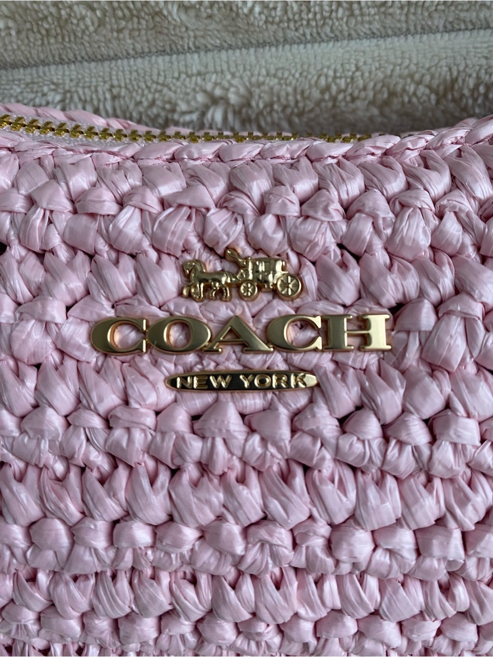 **SOLD**! COACH TERI STRAW SHOULDER BAG - Picture 5 of 10